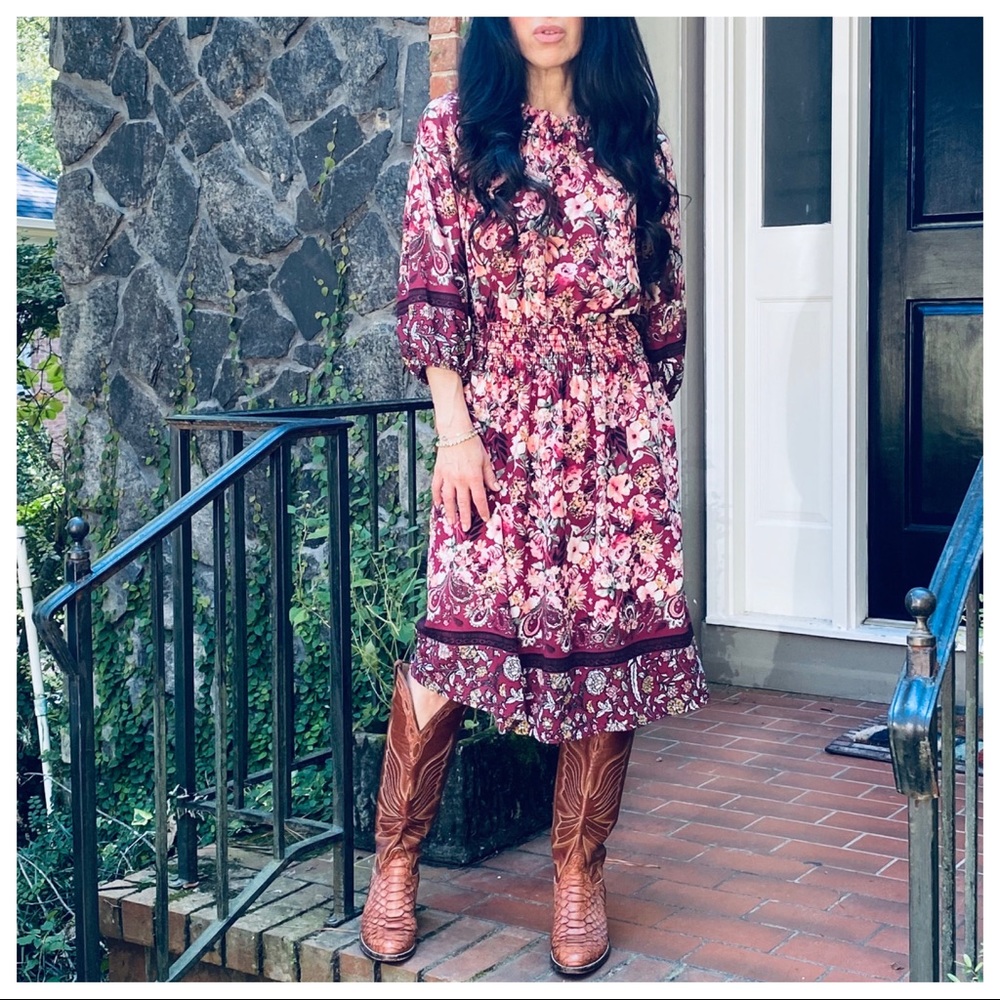 Boho Gypsy chic Floral print dress - Picture 7 of 7